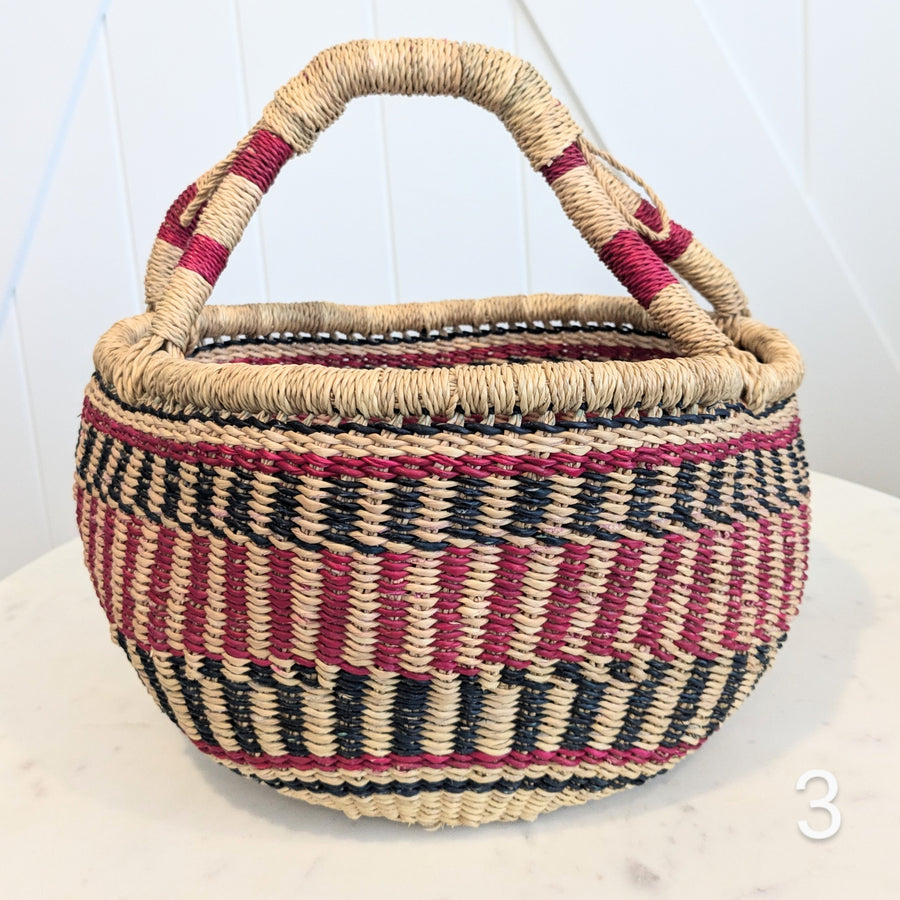 Small Foraging Bolga Basket - Patterned Designs