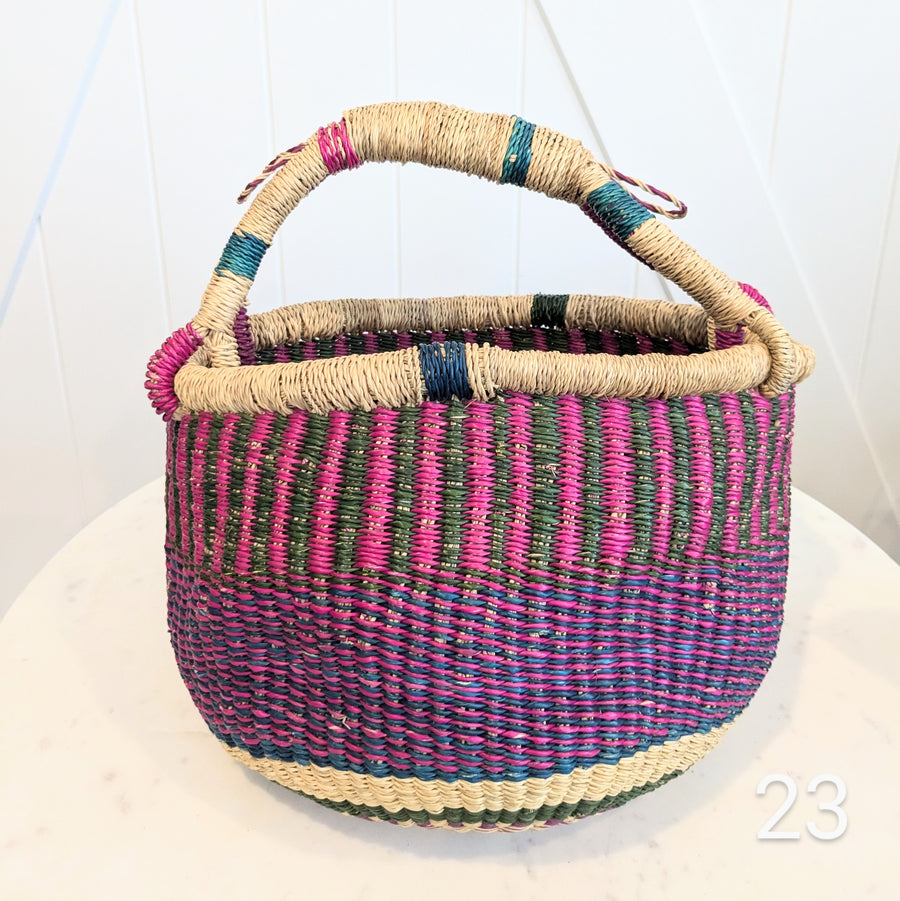 Small Foraging Bolga Basket - Patterned Designs