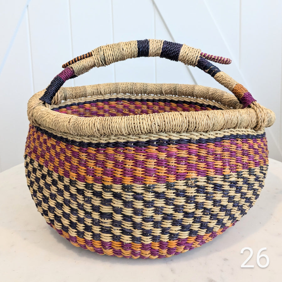 Small Foraging Bolga Basket - Patterned Designs