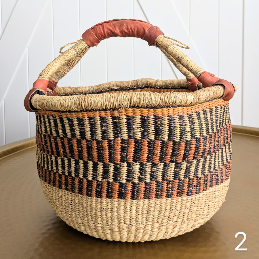 Patterned Bolga Basket - Large