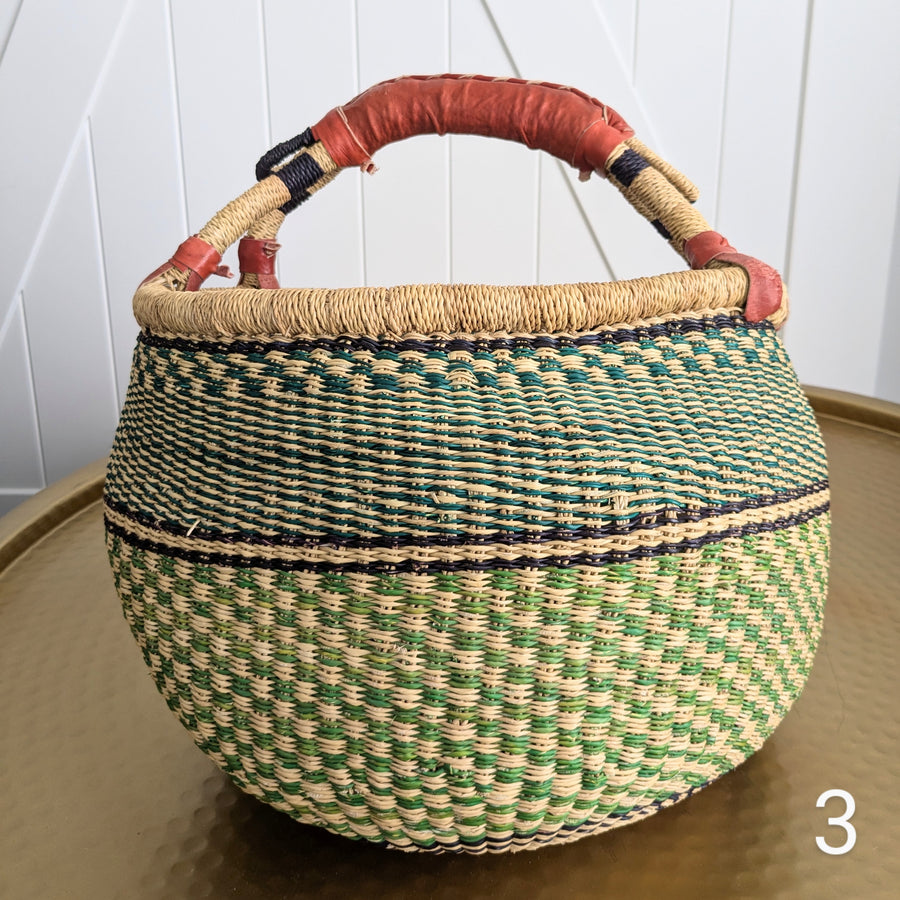 Patterned Bolga Basket - Large