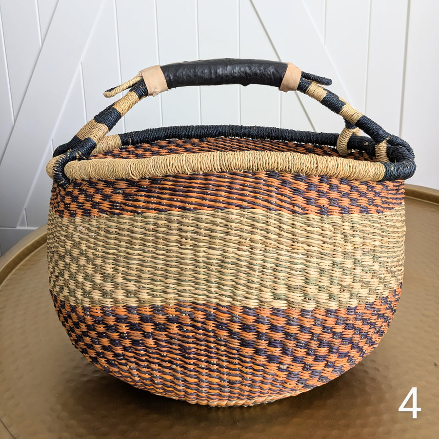 Patterned Bolga Basket - Large