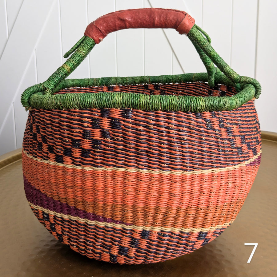 Patterned Bolga Basket - Large