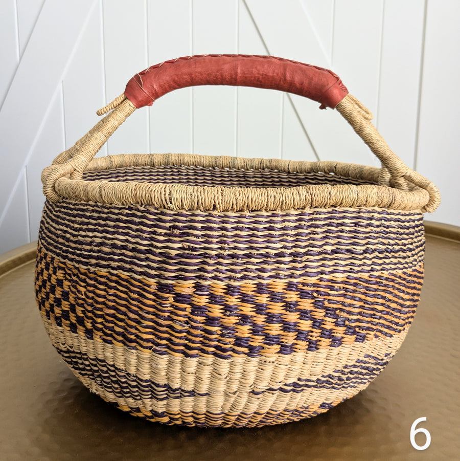 Patterned Bolga Basket - Large