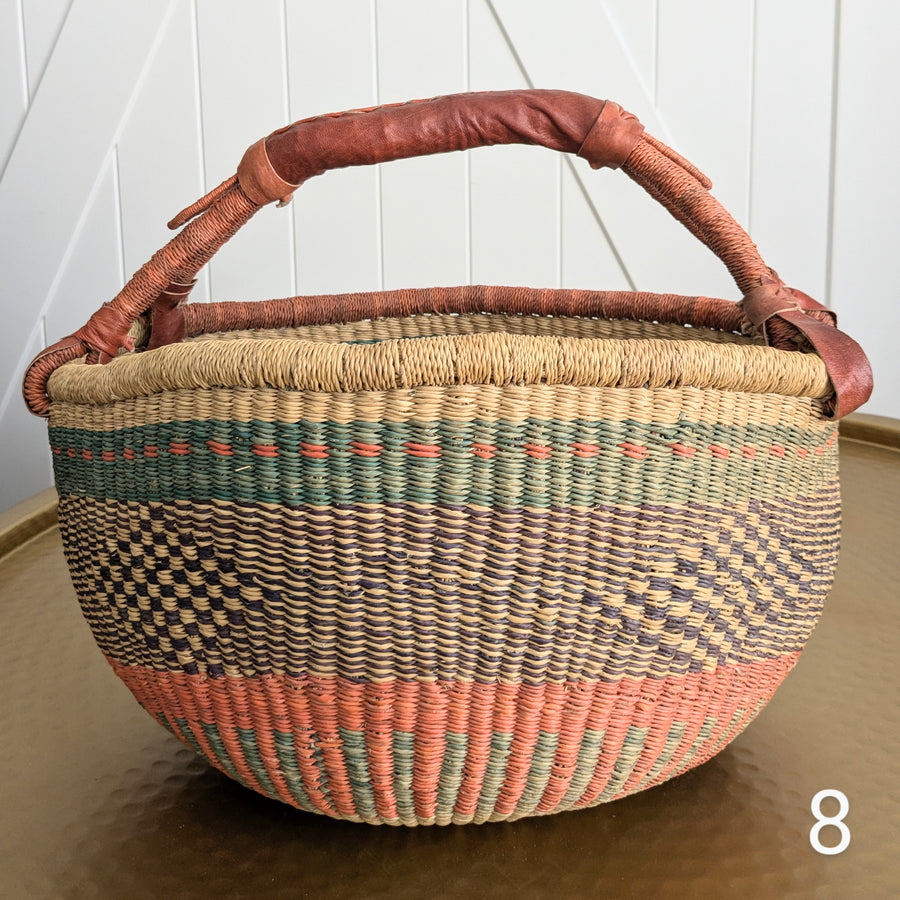 Patterned Bolga Basket - Large