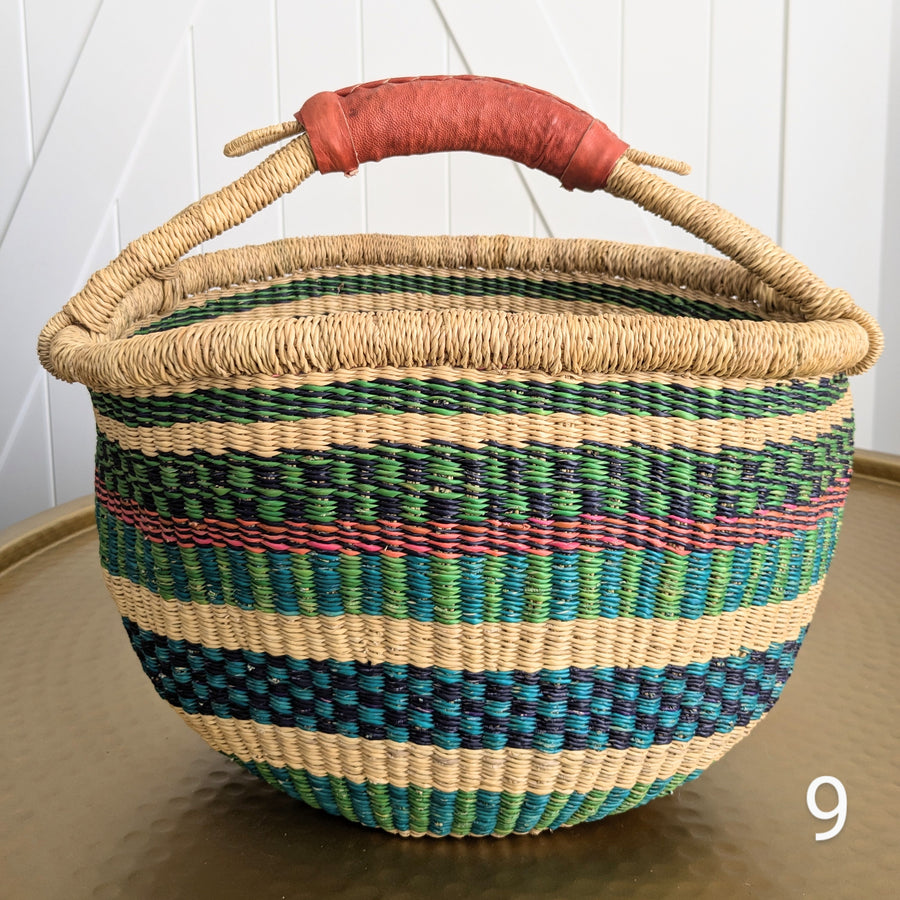 Patterned Bolga Basket - Large