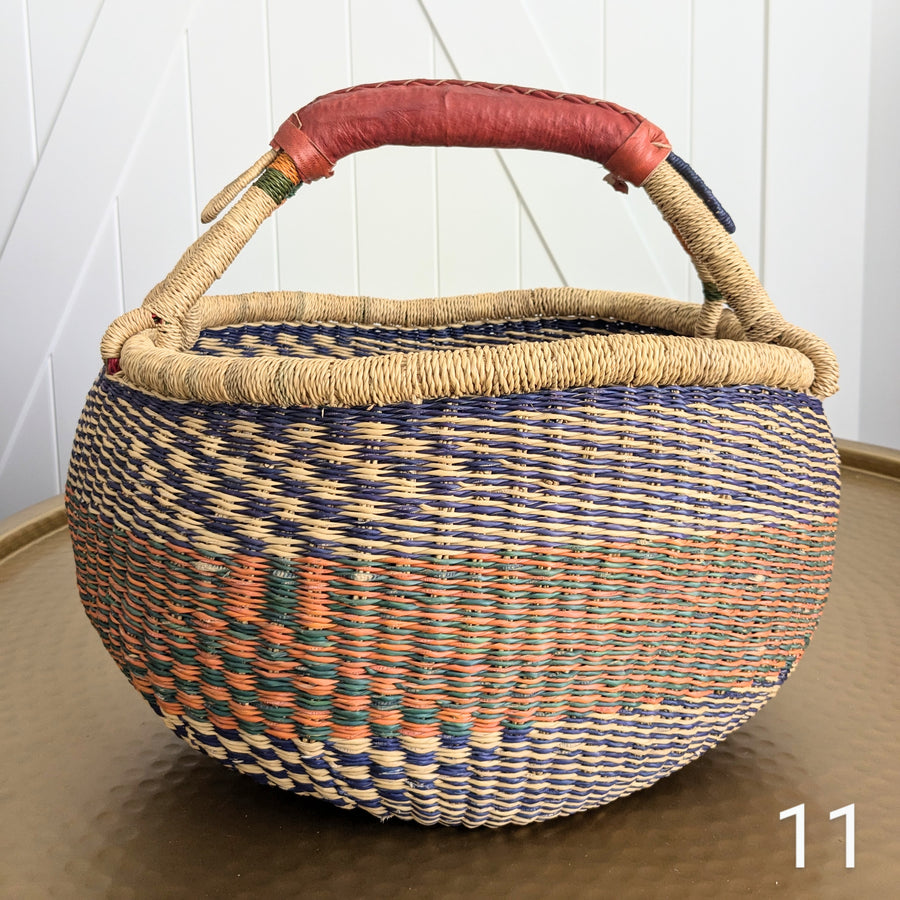 Patterned Bolga Basket - Large