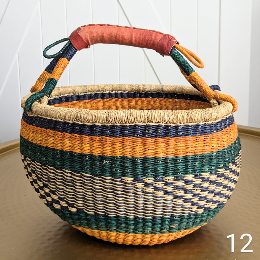 Patterned Bolga Basket - Large