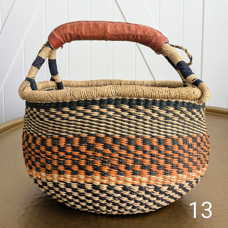 Patterned Bolga Basket - Large