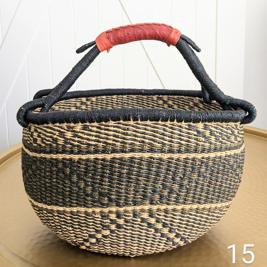 Patterned Bolga Basket - Large