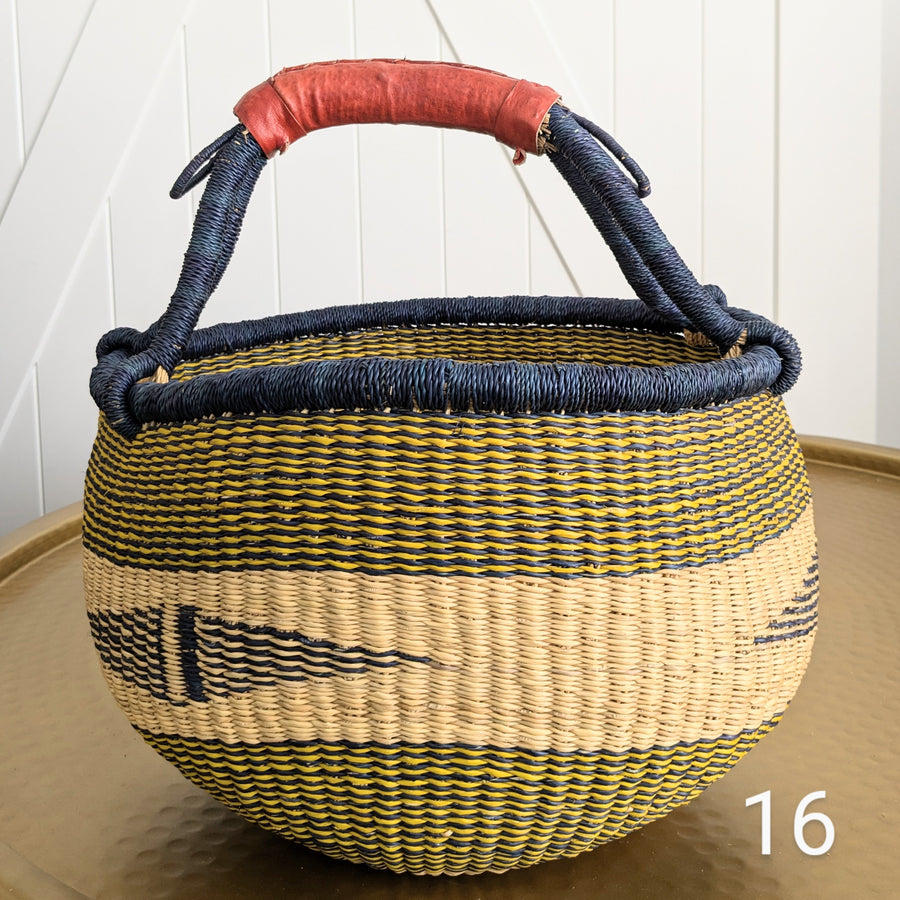 Patterned Bolga Basket - Large