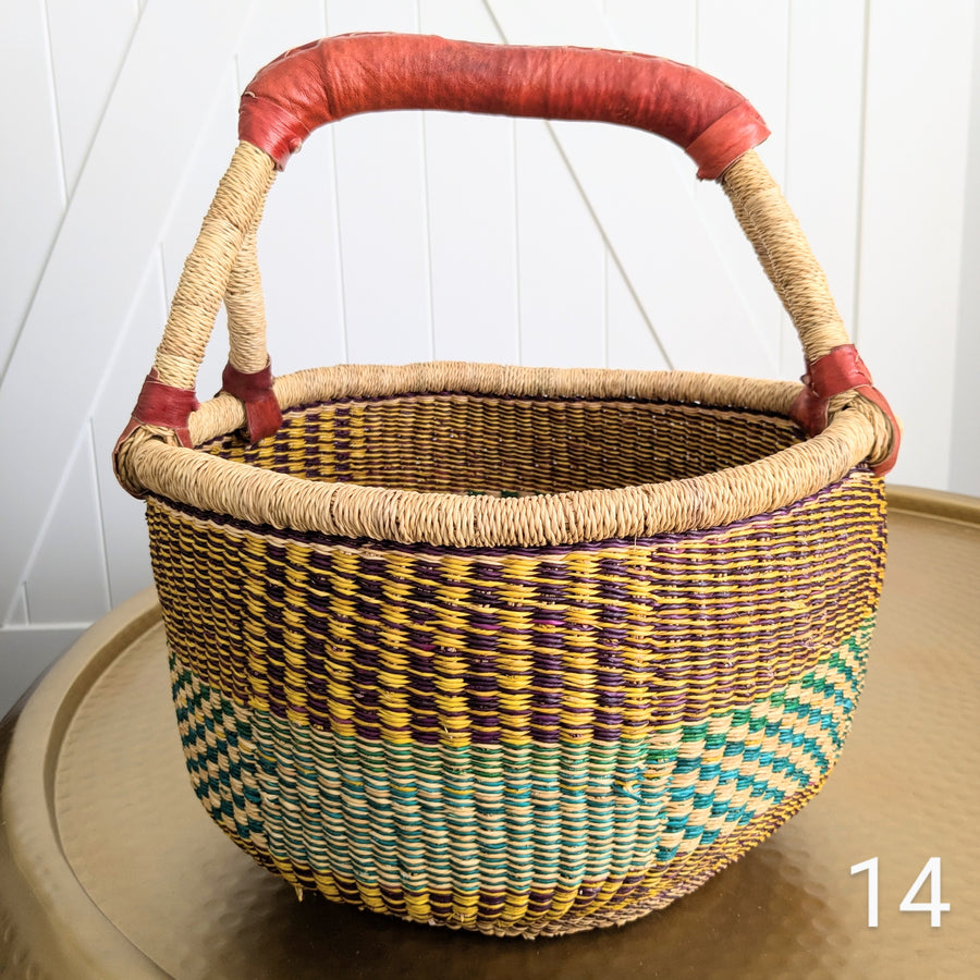 Patterned Bolga Basket - Large