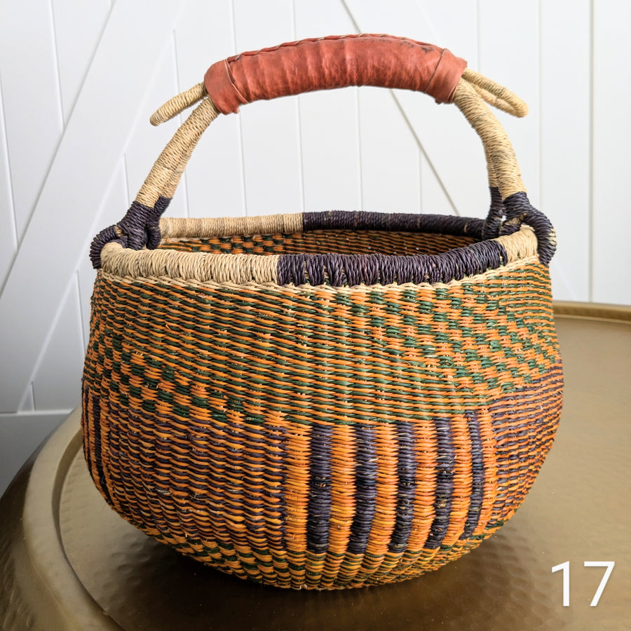 Patterned Bolga Basket - Large