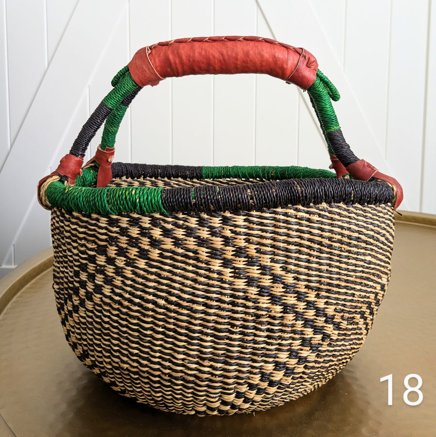 Patterned Bolga Basket - Large