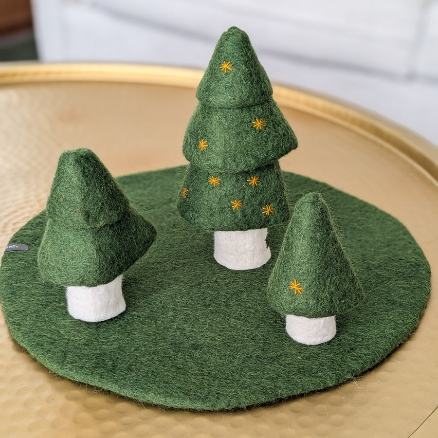 Muskhane Felt Fir Christmas Trees | Olive