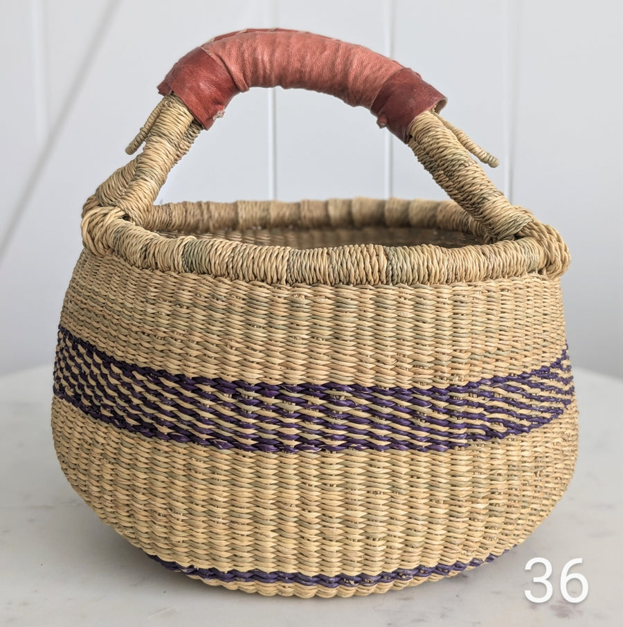 Small Foraging Bolga Basket - Patterned Designs