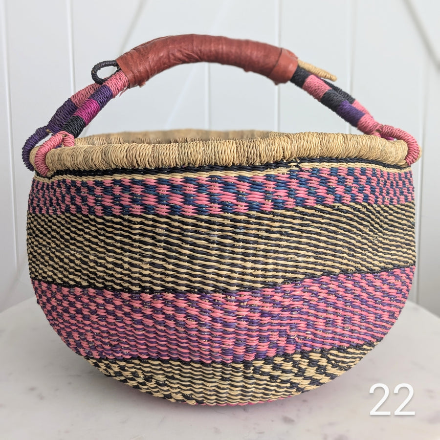 Patterned Bolga Basket - Large