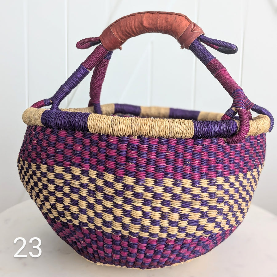 Patterned Bolga Basket - Large