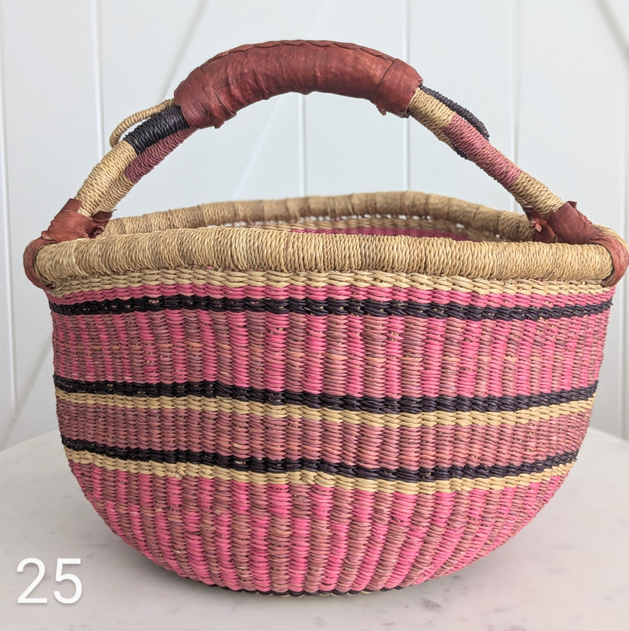 Patterned Bolga Basket - Large