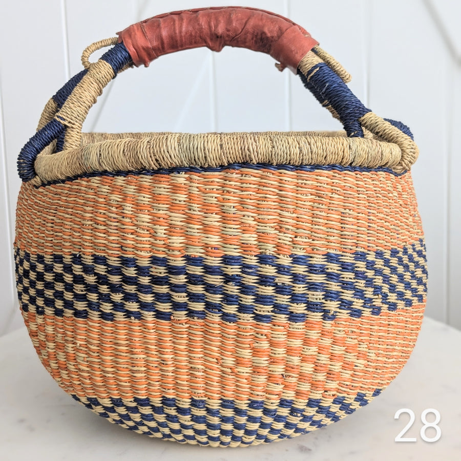 Patterned Bolga Basket - Large