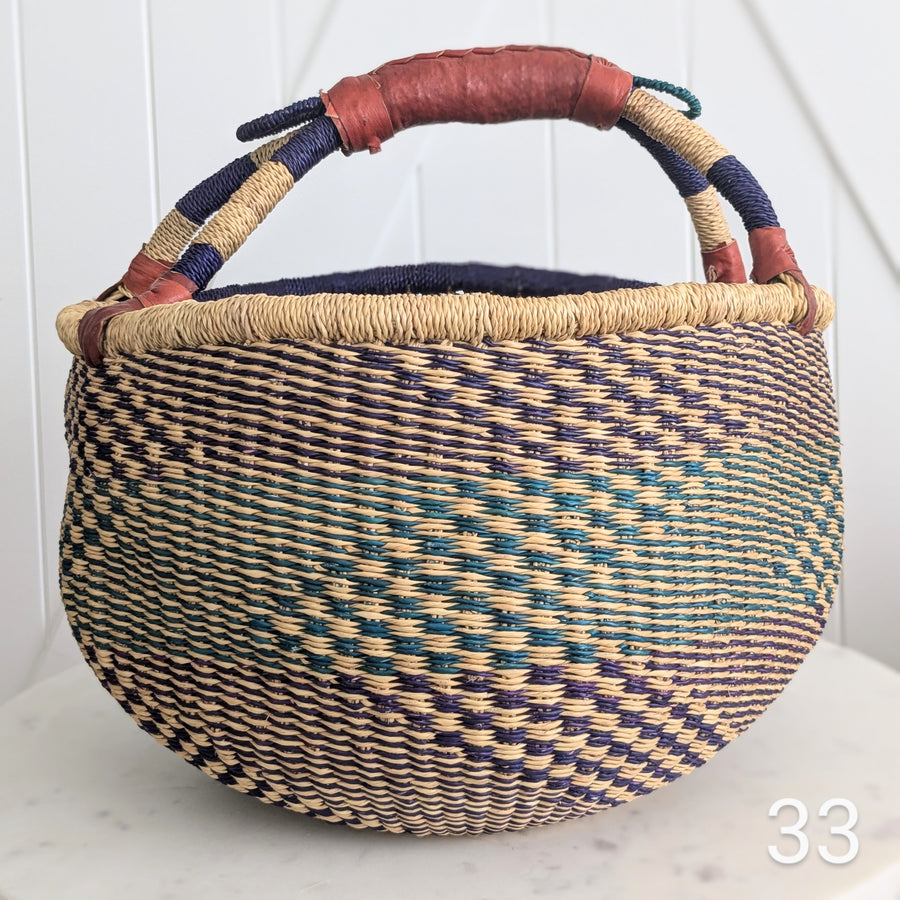 Patterned Bolga Basket - Large