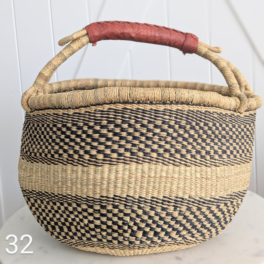 Patterned Bolga Basket - Large