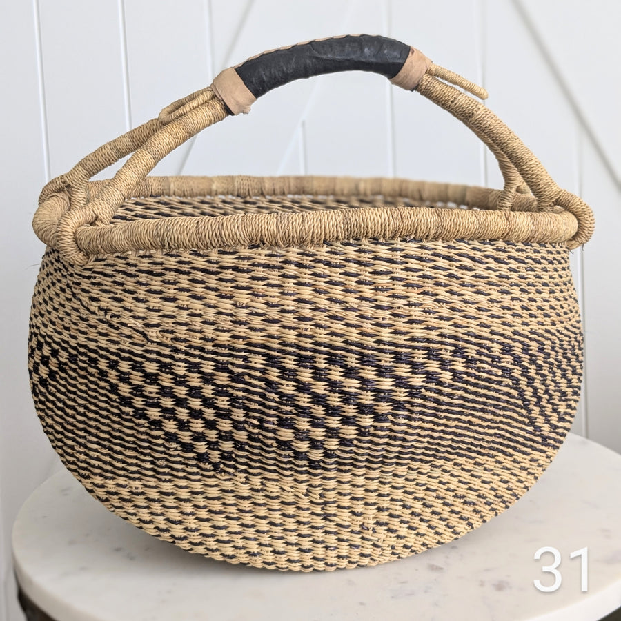 Patterned Bolga Basket - Large