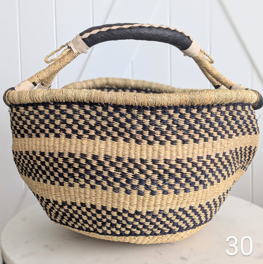 Patterned Bolga Basket - Large