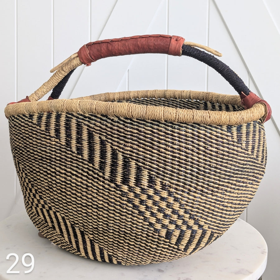 Patterned Bolga Basket - Large