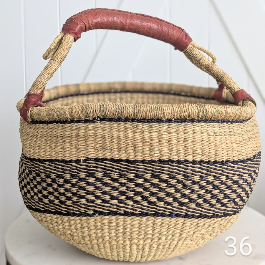 Patterned Bolga Basket - Large