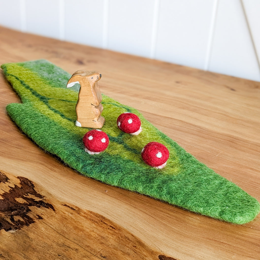 Felt Mossy Mat with Toadstools