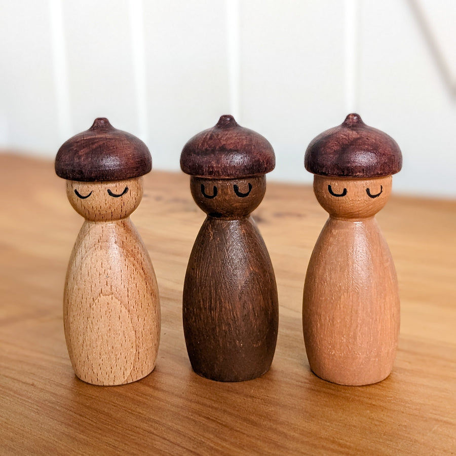 Wooden Acorn Peg Dolls (Large)