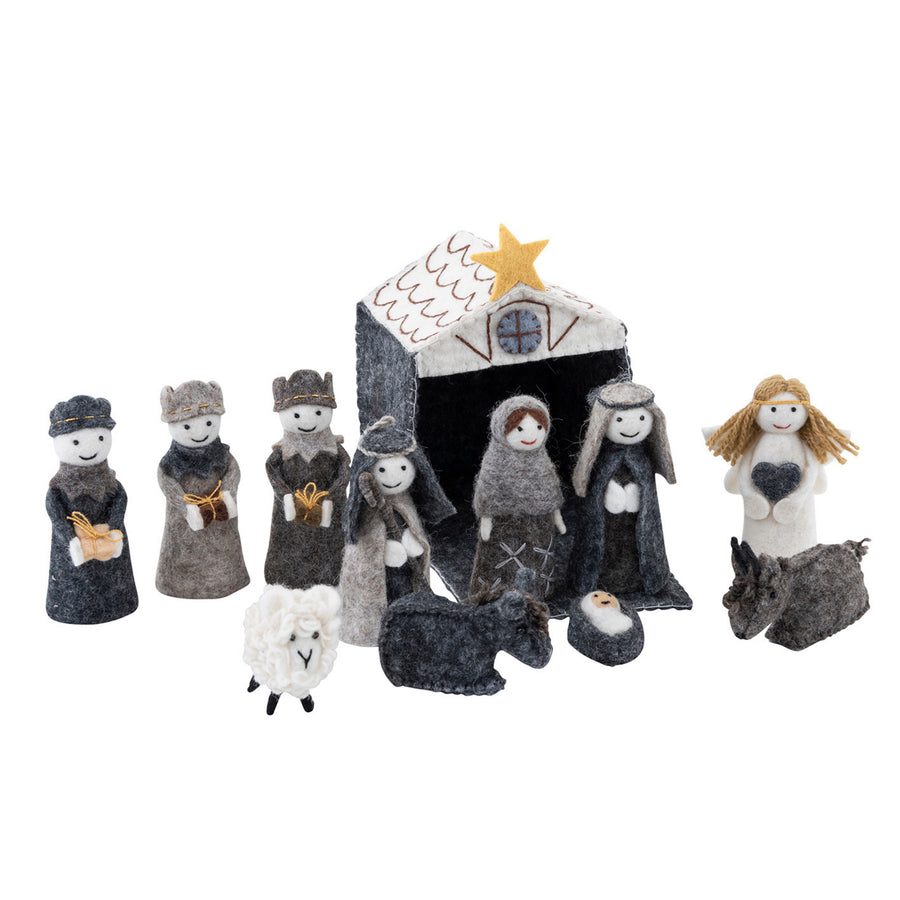 Felt Christmas Nativity Set (Natural)