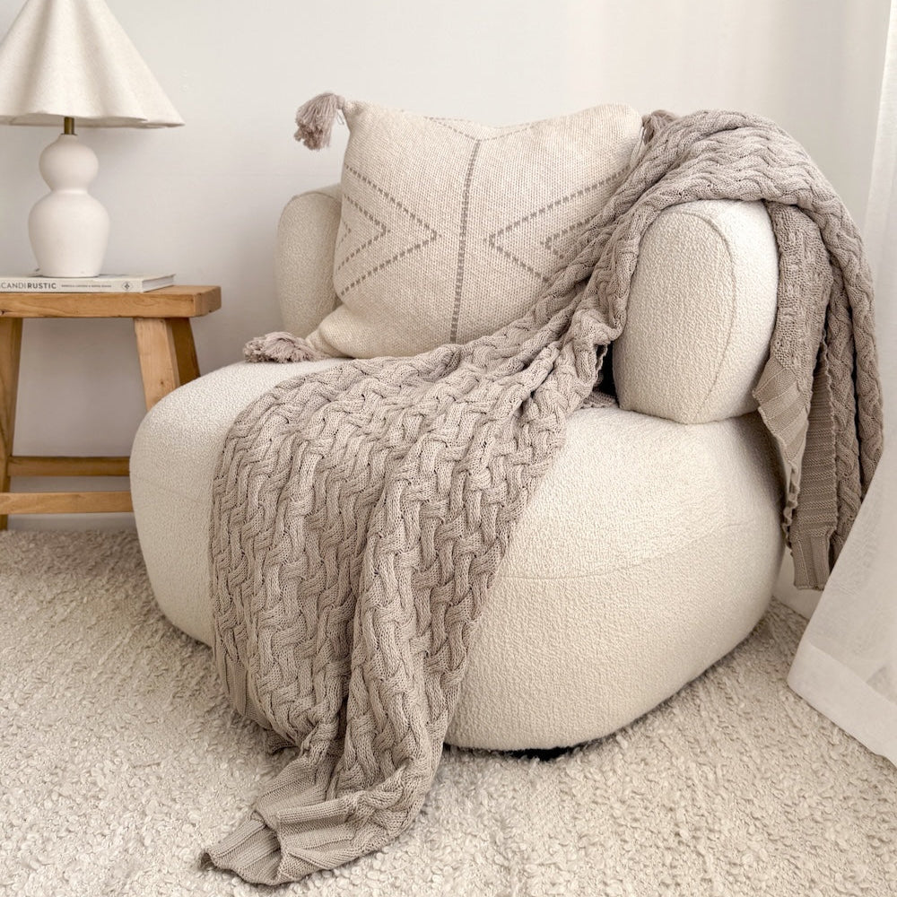 Chunky Throw Blanket - Greige