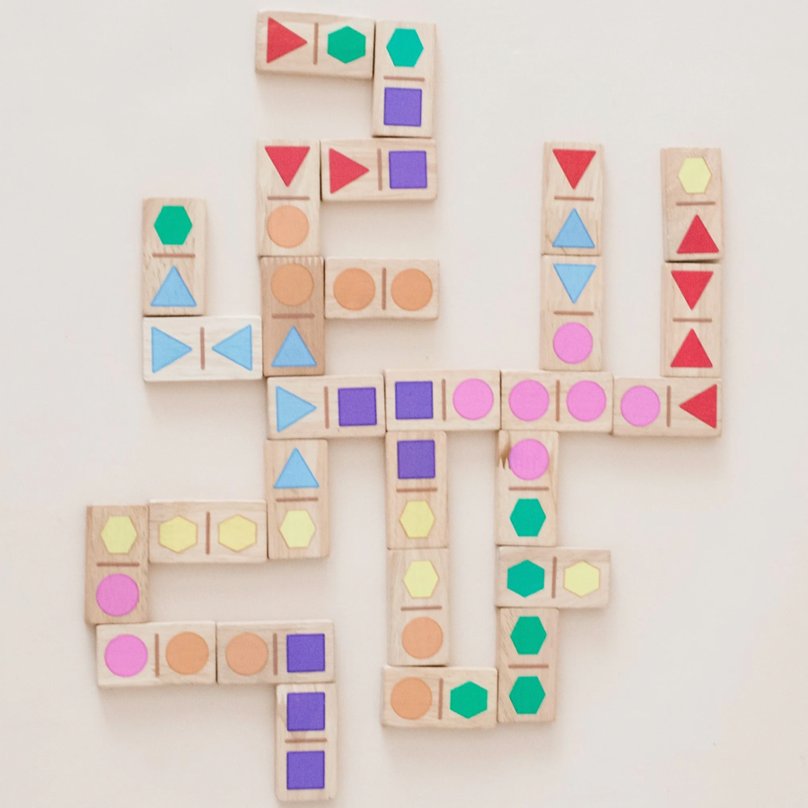 Qtoys | Geometric Wooden Domino Set