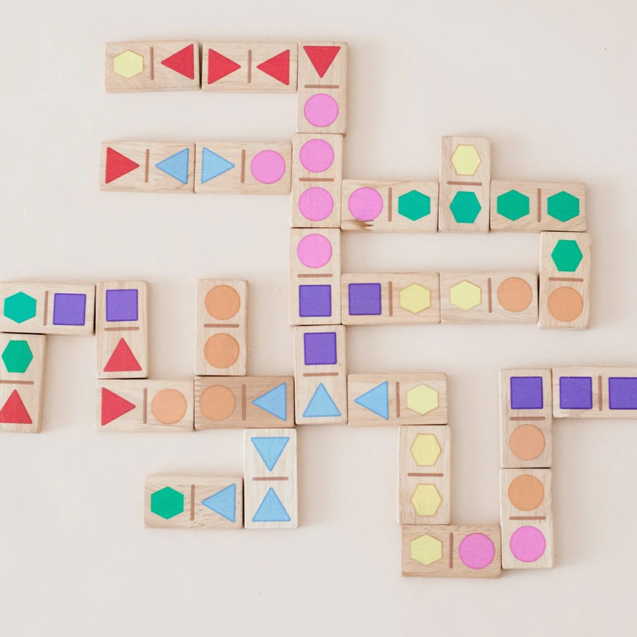 Qtoys | Geometric Wooden Domino Set