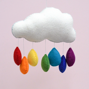 Felt Cloud Hanging Rainbow Mobile