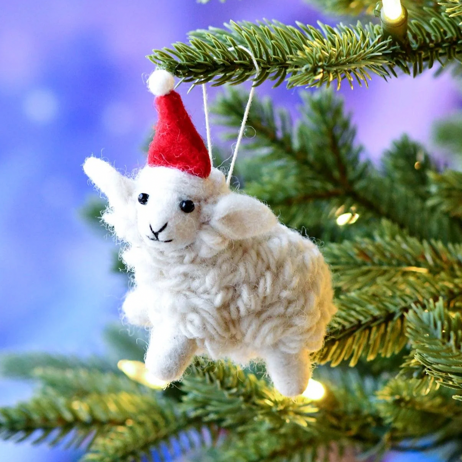 felt sheep christmas decoration