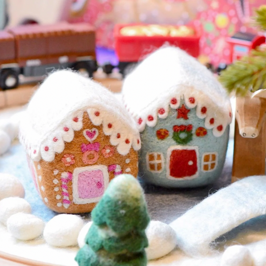 Christmas Decor - Gingerbread Felt Houses
