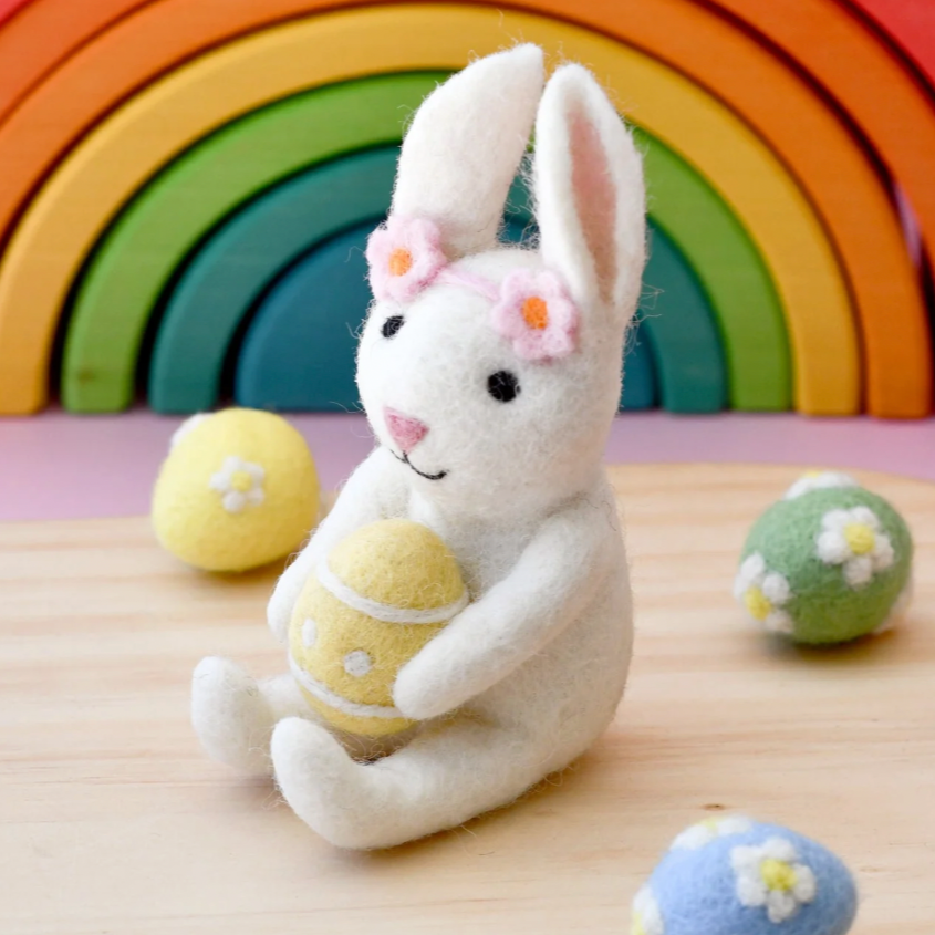 Tara Treasures | Felt Bunny Rabbit Toy with Easter Egg