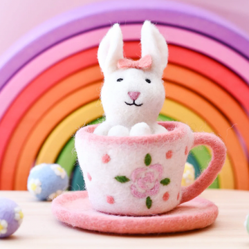 Tara Treasures | Easter Bunny Rabbit in a Teacup