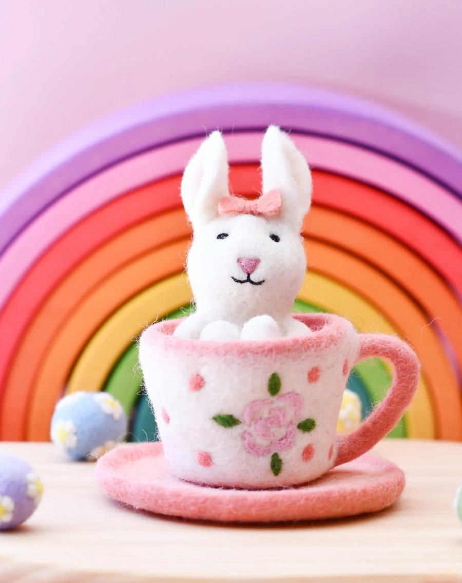 Easter Bunny Rabbit in a Teacup