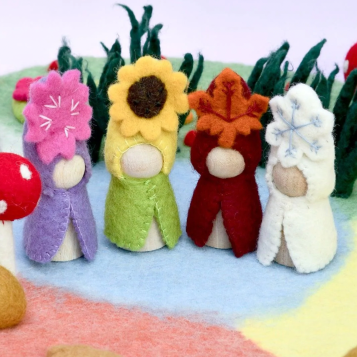 Tara Treasures | Felt Waldorf Peg Dolls - Four Seasons Fairies