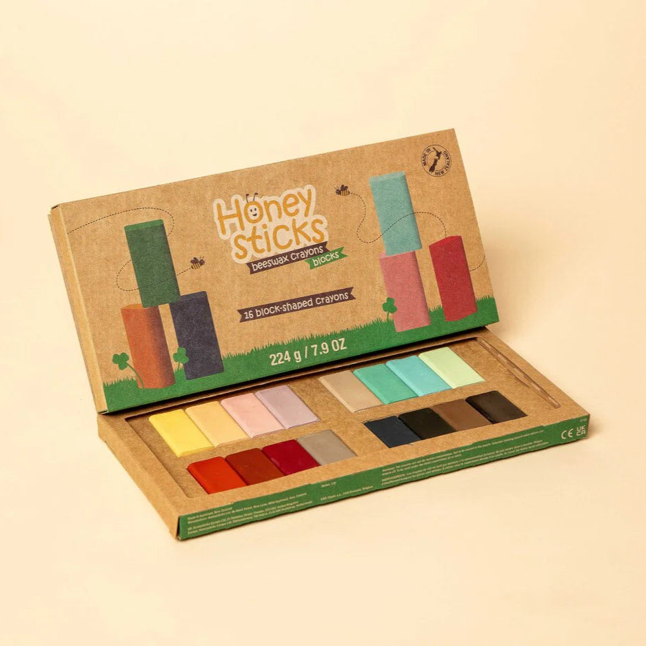 Honeysticks | Natural Beeswax Crayons - Blocks (16 pieces)