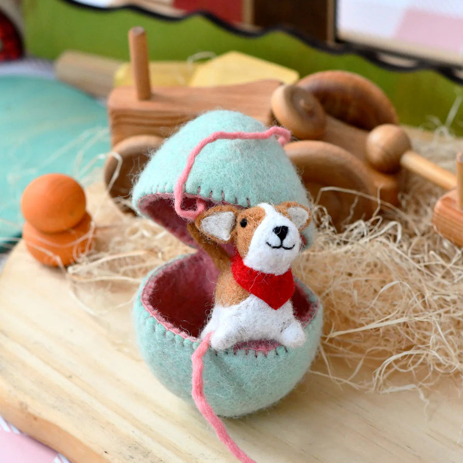 Tara Treasures | Felt Easter Egg Surprise - Corgi