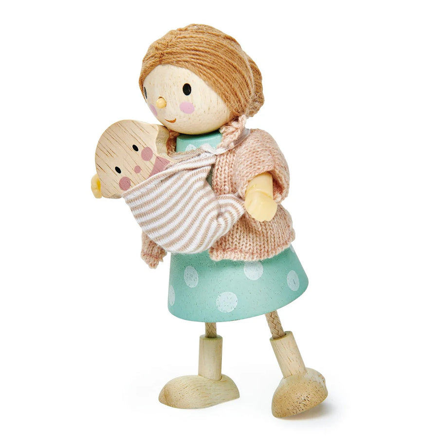 Wooden Doll - Mrs Goodwood and Baby