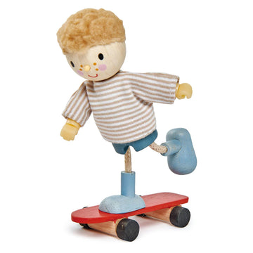 Wooden Doll - Edward and his Skateboard