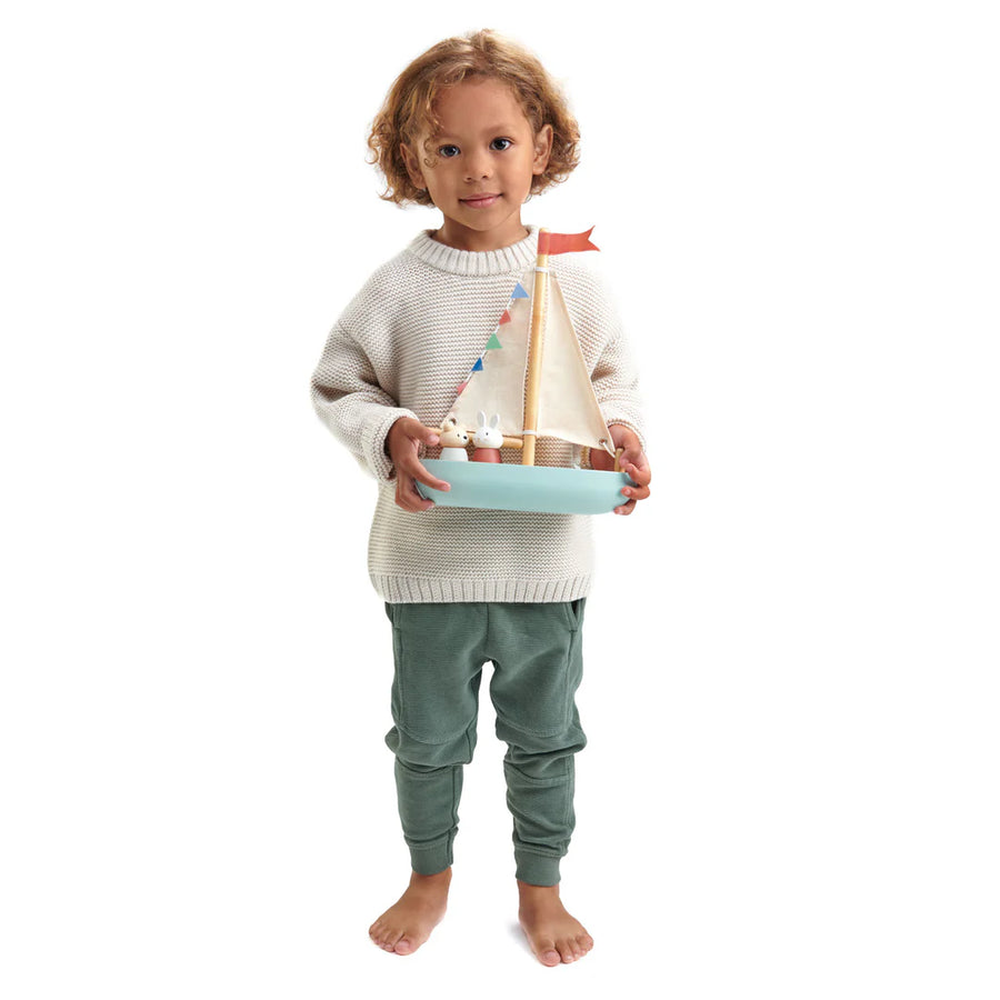 Tender Leaf Toys | Sailway Boat & Peg Doll Set