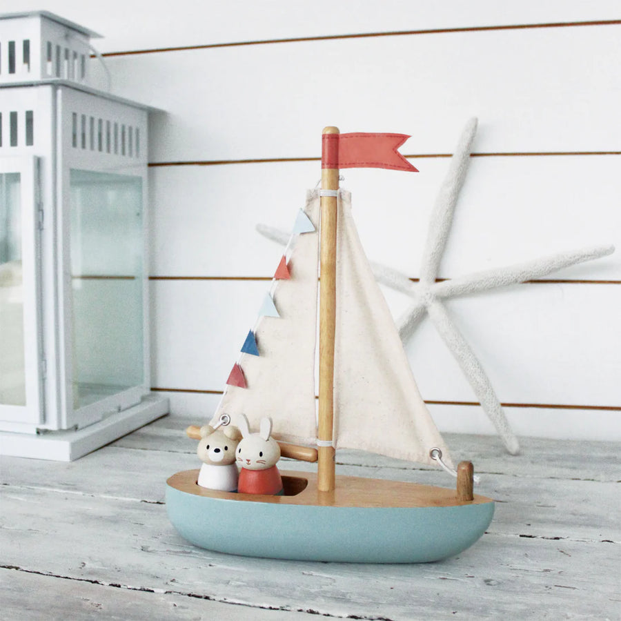 Tender Leaf Toys | Sailway Boat & Peg Doll Set