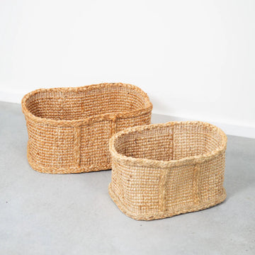 Large Jute Storage Basket - Rectangle (2 Sizes)